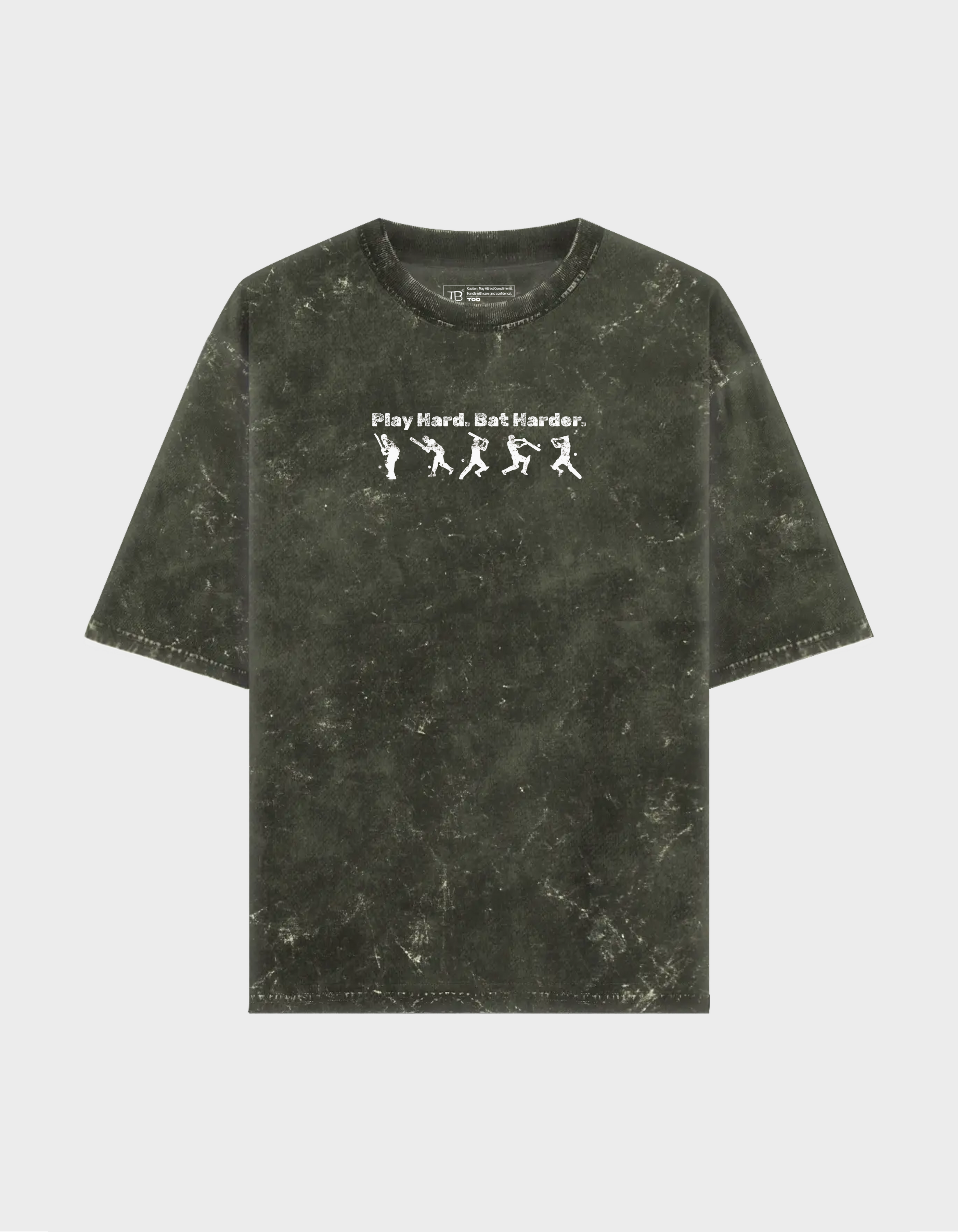 Play Hard Bat Harder-Unisex Acid Washed Tee