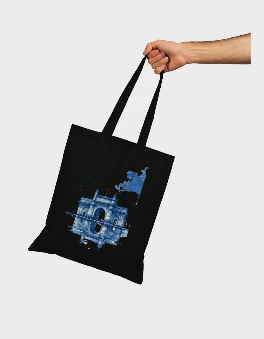Blue Monument Art Zipper Tote Bag