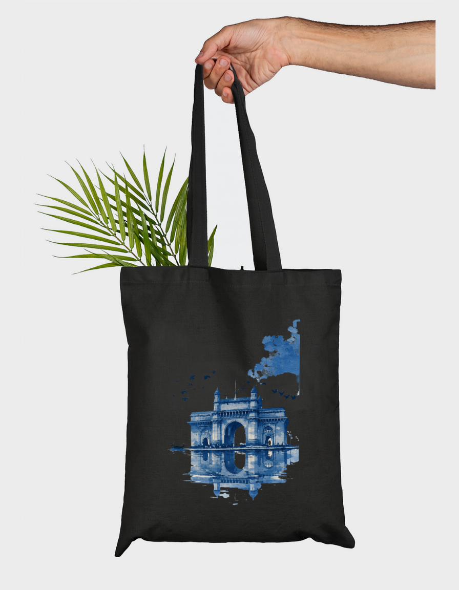 Blue Monument Art Zipper Tote Bag