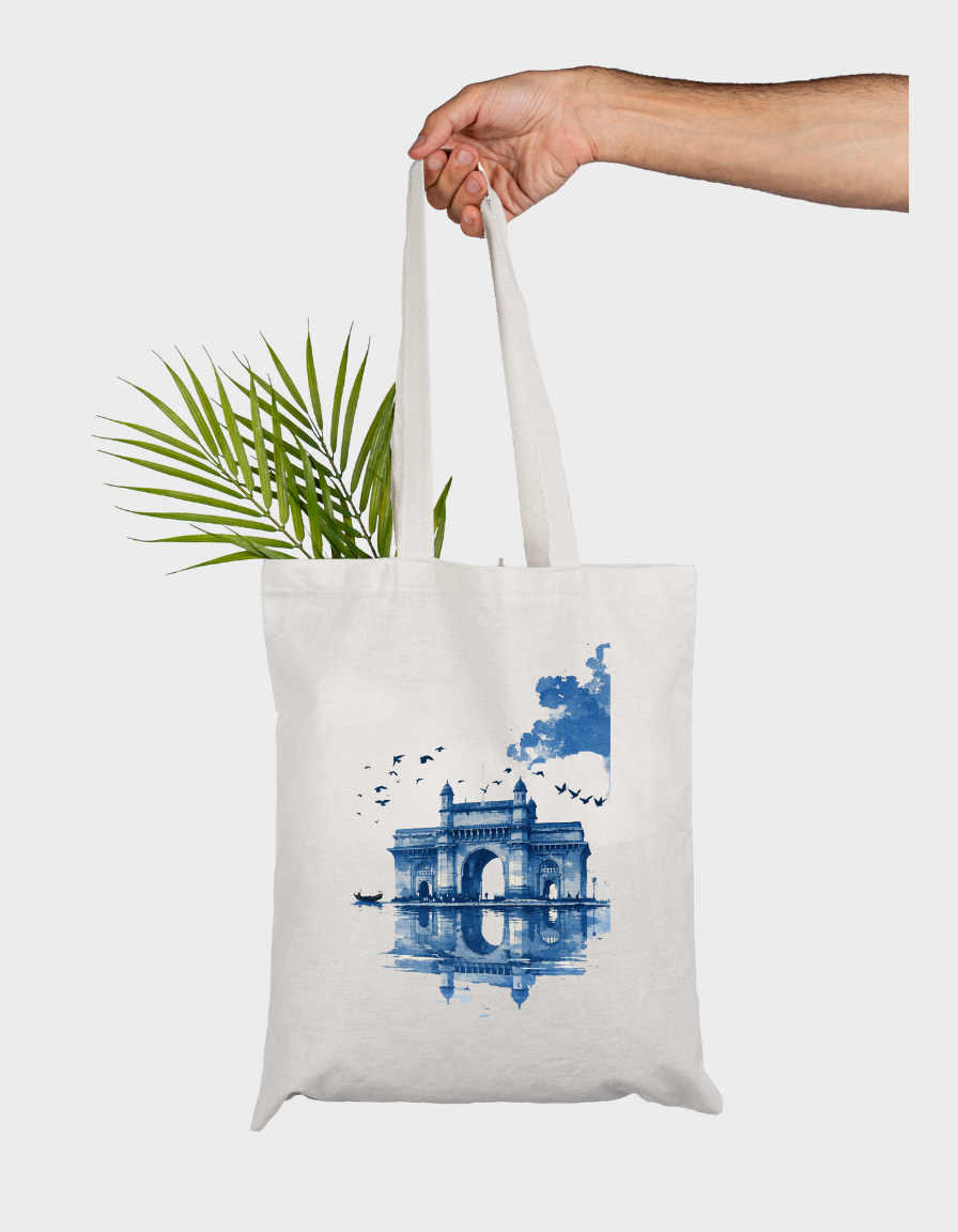 Blue Monument Art Zipper Tote Bag