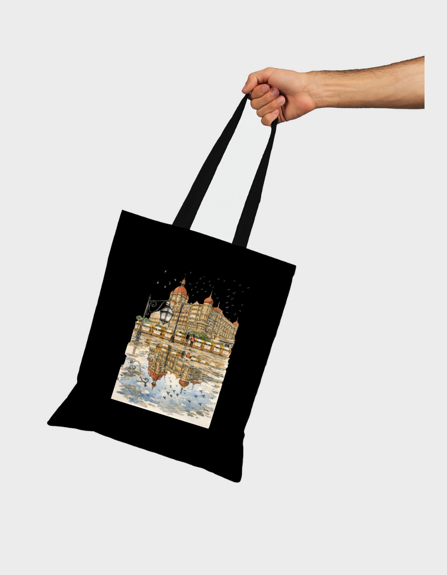 Architectural Illustration Zipper Tote Bag