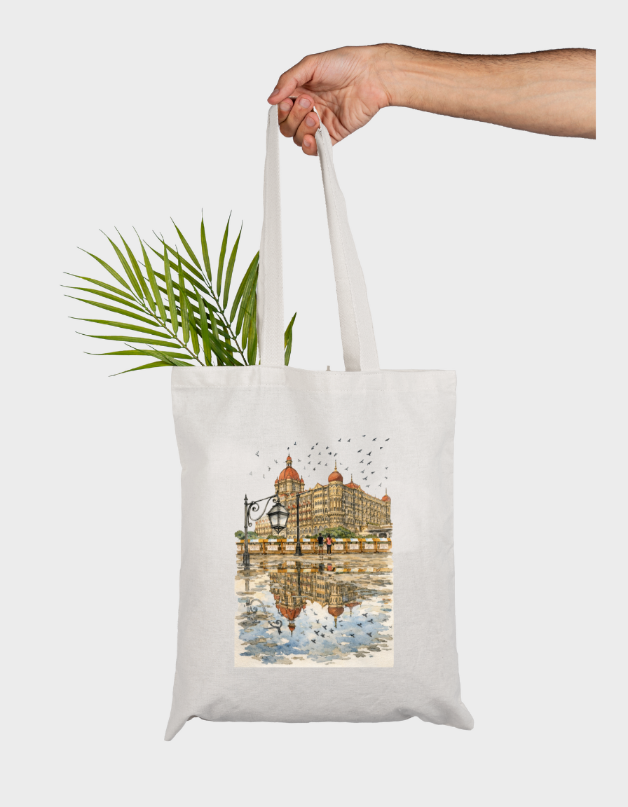 Architectural Illustration Zipper Tote Bag