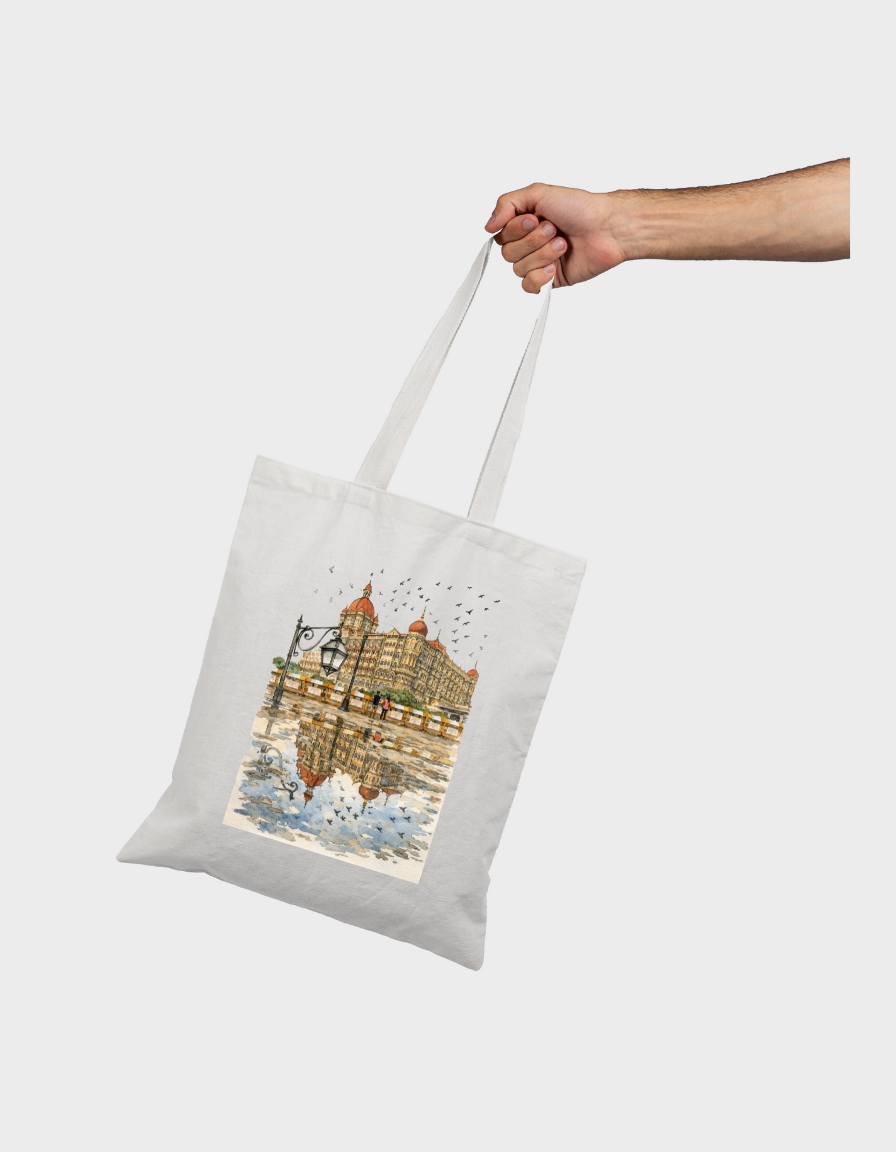 Architectural Illustration Zipper Tote Bag