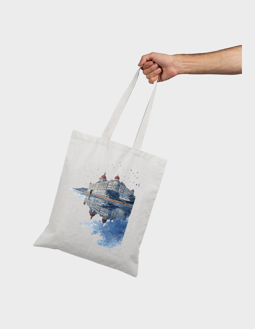 Taj Palace Hotel Mumbai Illustration Tote Bag