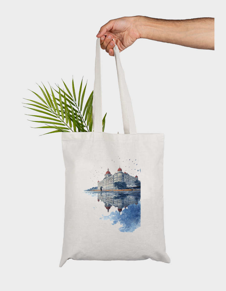 Taj Palace Hotel Mumbai Illustration Tote Bag
