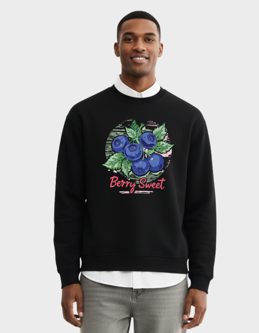 Berry Sweet Sweatshirt – Cute Blueberry Graphic for Cozy Fruit Aesthetics