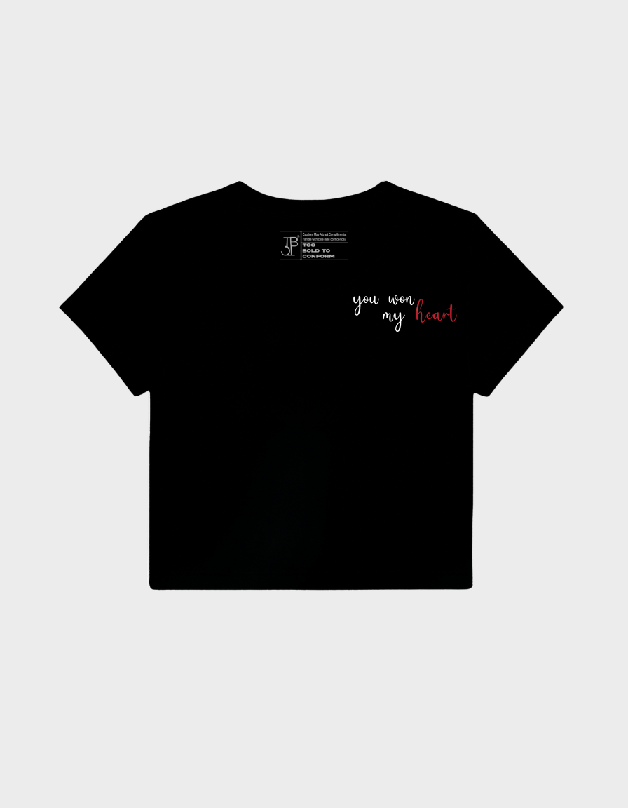 Tic Tac Toe crop top front view cotton fabric