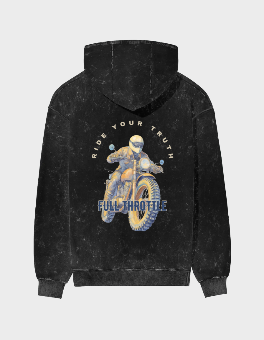 Full Throttle Unisex Acid Washed Hoodie