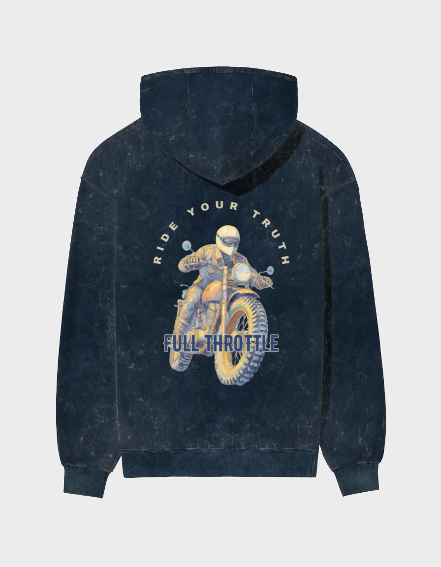 Full Throttle Unisex Acid Washed Hoodie