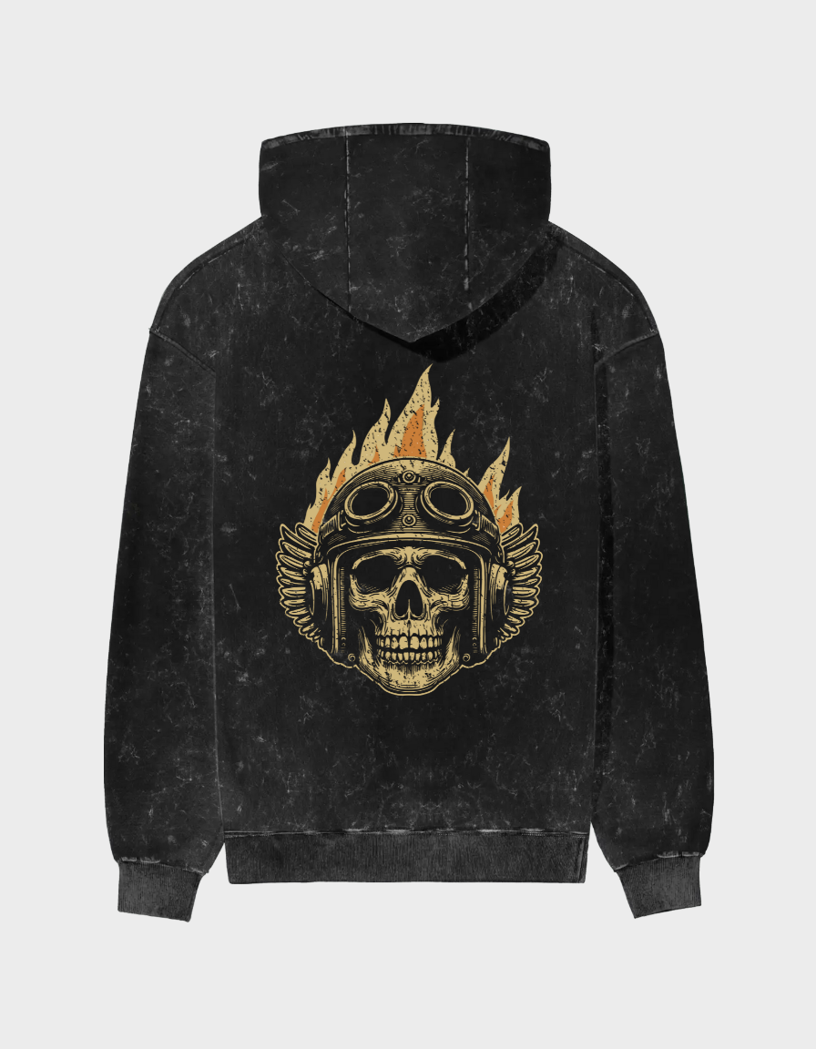 Blaze Rider Unisex Acid Washed Hoodie