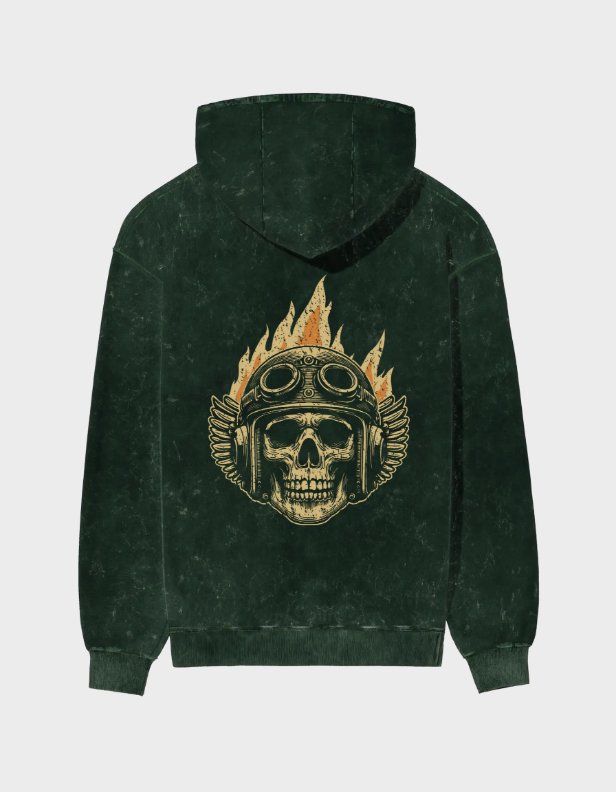 Blaze Rider Unisex Acid Washed Hoodie