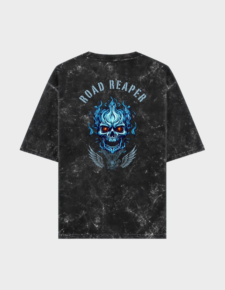 Road Reaper Unisex Acid Washed Oversized Tee