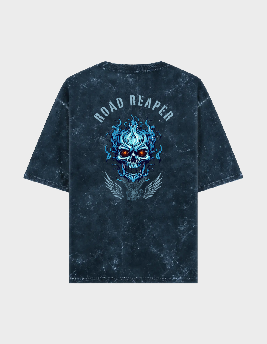 Road Reaper Unisex Acid Washed Oversized Tee