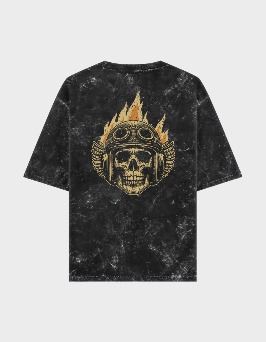 Blaze Rider Unisex Acid Washed Oversized Tee