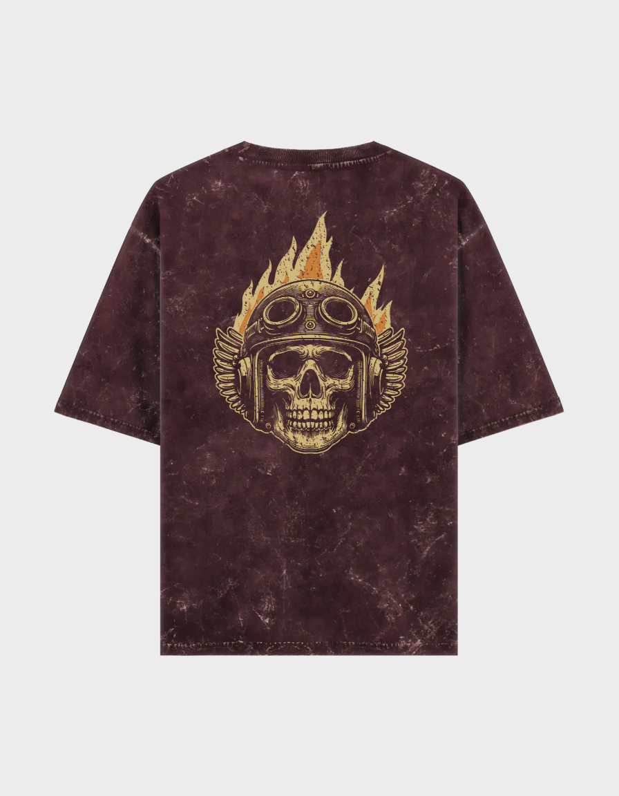 Blaze Rider Unisex Acid Washed Oversized Tee