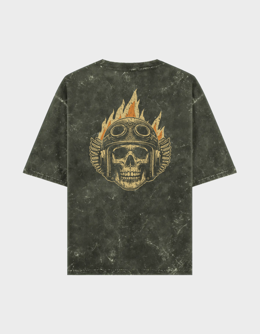 Blaze Rider Unisex Acid Washed Oversized Tee