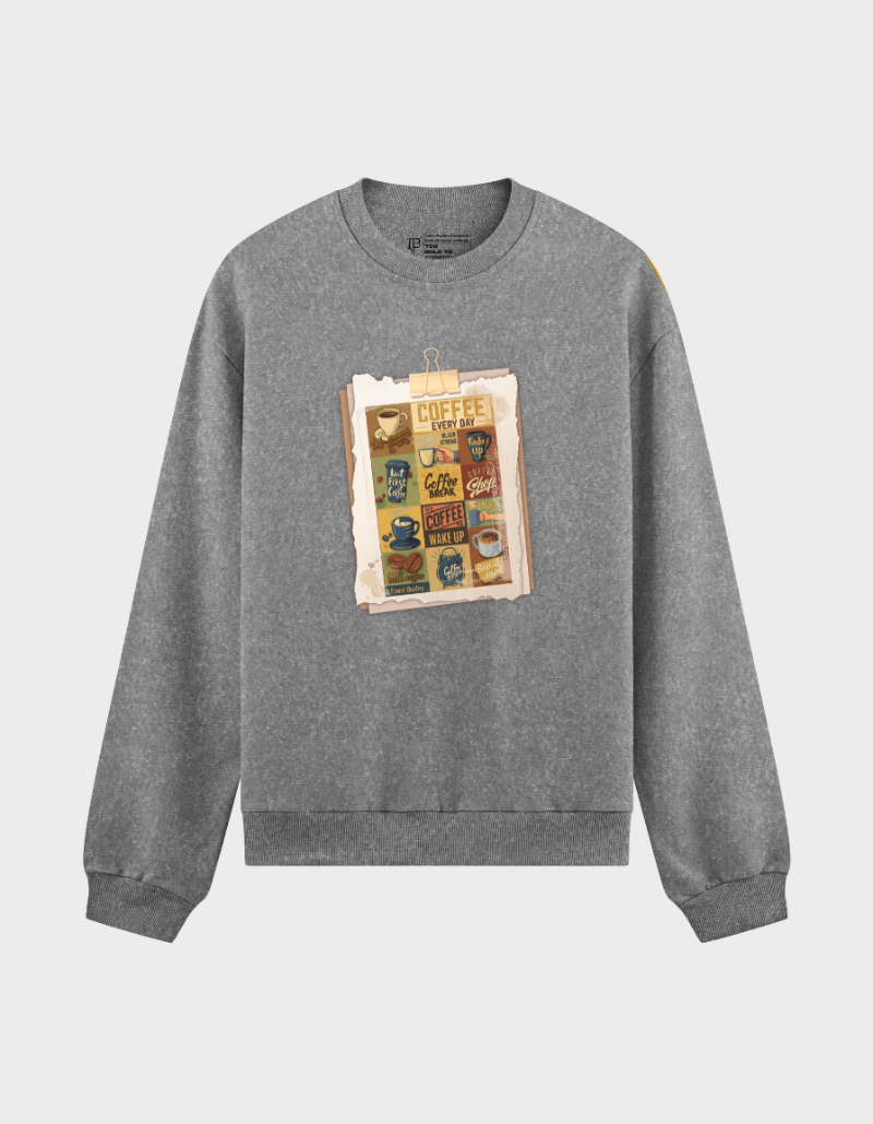 Daily Brew Unisex Brushed Fleece Graphic Sweatshirt