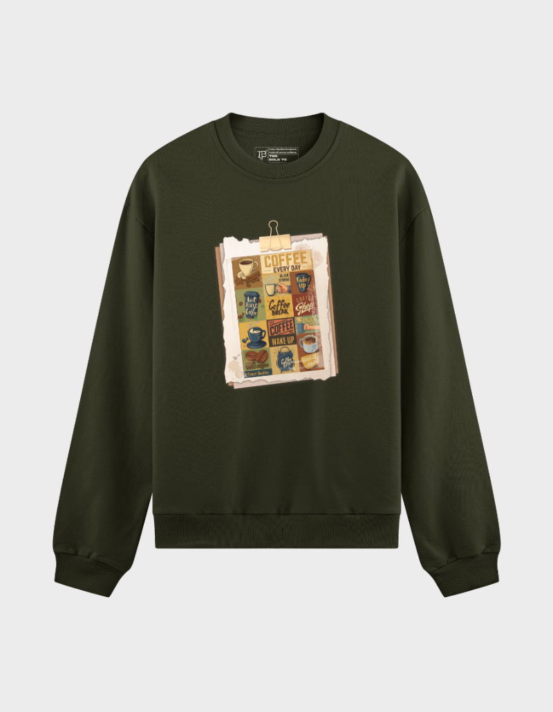 Daily Brew Unisex Brushed Fleece Graphic Sweatshirt