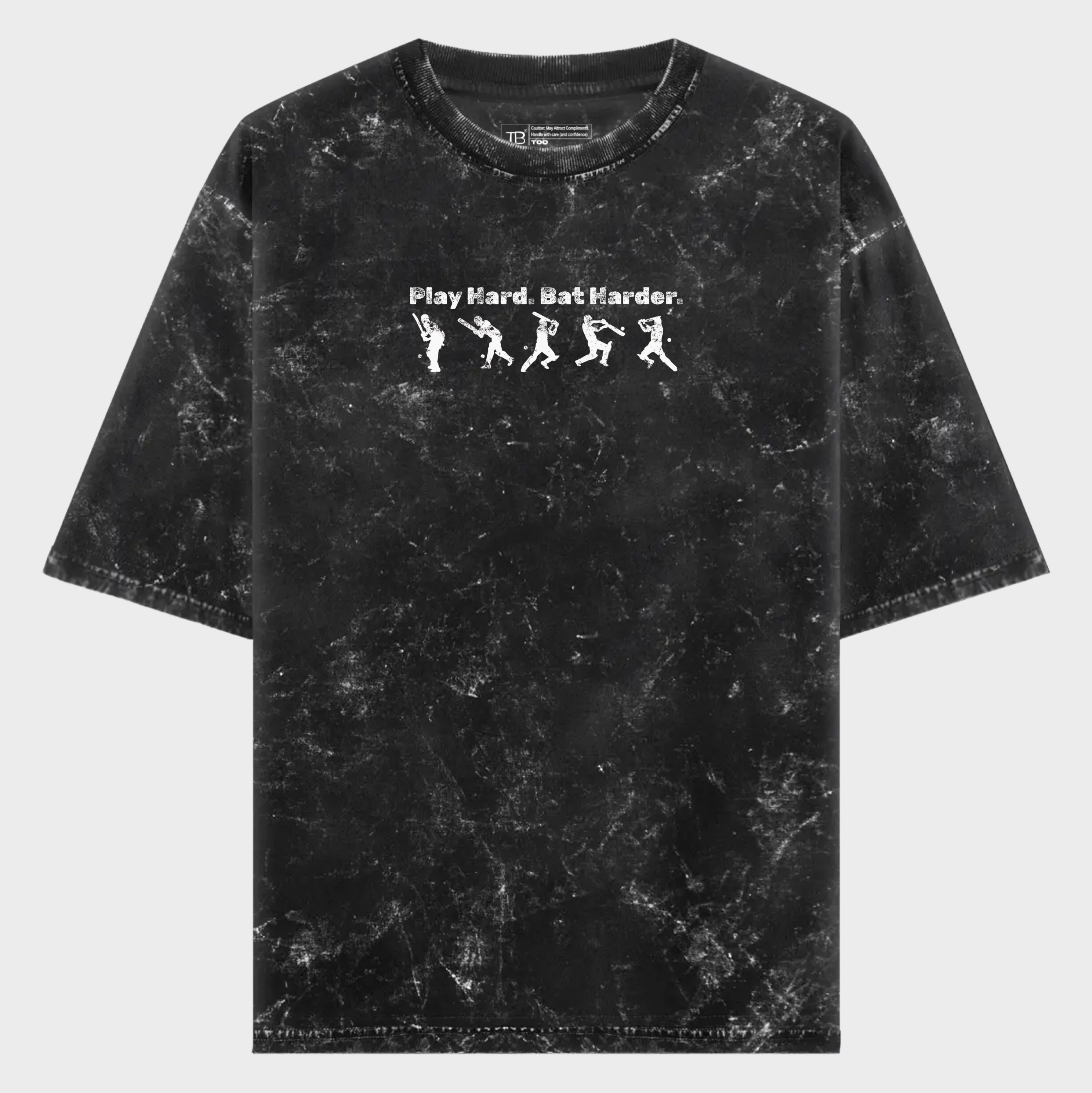 Play Hard Bat Harder-Unisex Acid Washed Tee