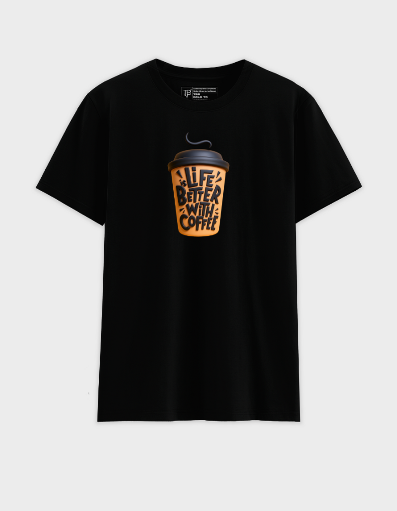Better with Coffee Unisex Cotton Graphic Tshirt