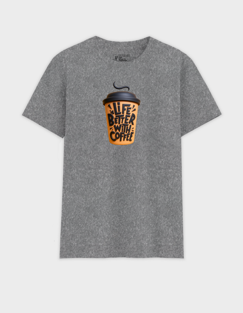 Better with Coffee Unisex Cotton Graphic Tshirt