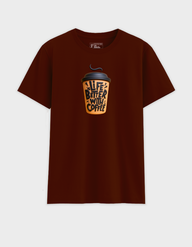 Better with Coffee Unisex Cotton Graphic Tshirt