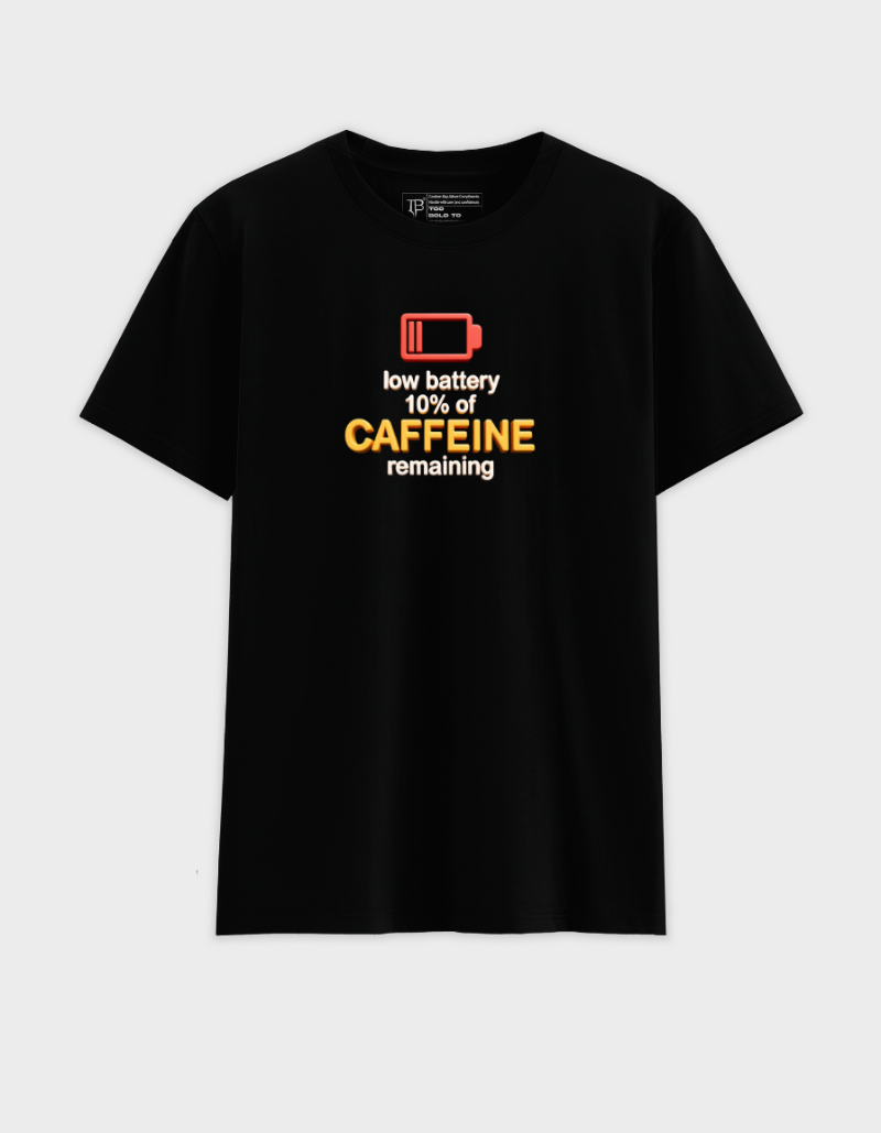 Caffeine Recharge Unisex  Cotton Graphic Tshirt