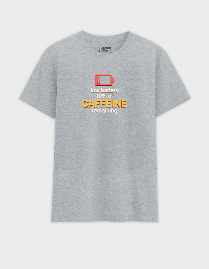 Caffeine Recharge Unisex  Cotton Graphic Tshirt