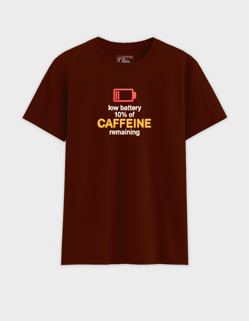 Caffeine Recharge Unisex  Cotton Graphic Tshirt