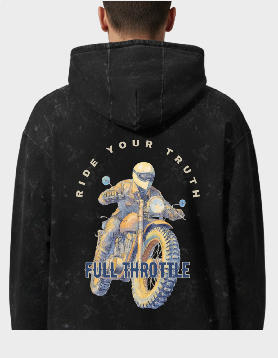 Full Throttle Unisex Acid Washed Hoodie
