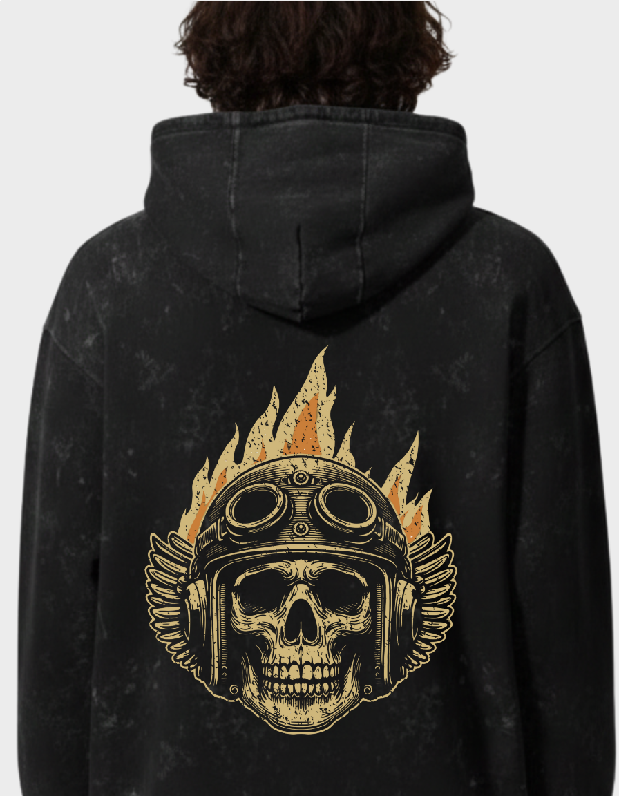 Blaze Rider Unisex Acid Washed Hoodie