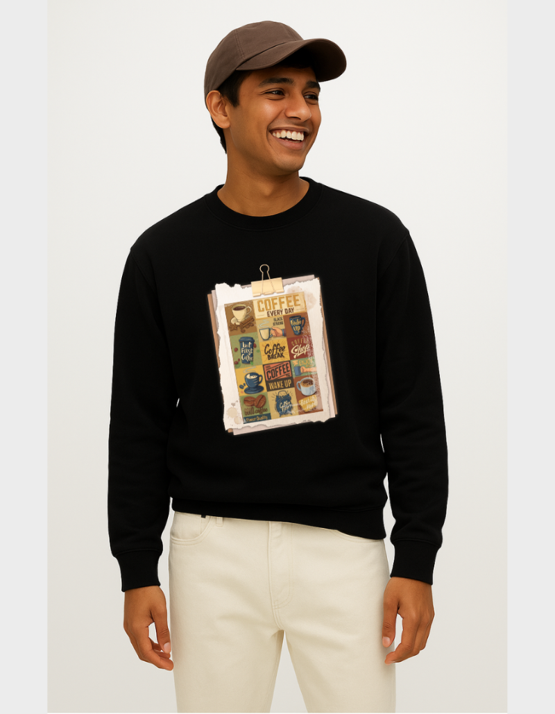 Daily Brew Unisex Brushed Fleece Graphic Sweatshirt