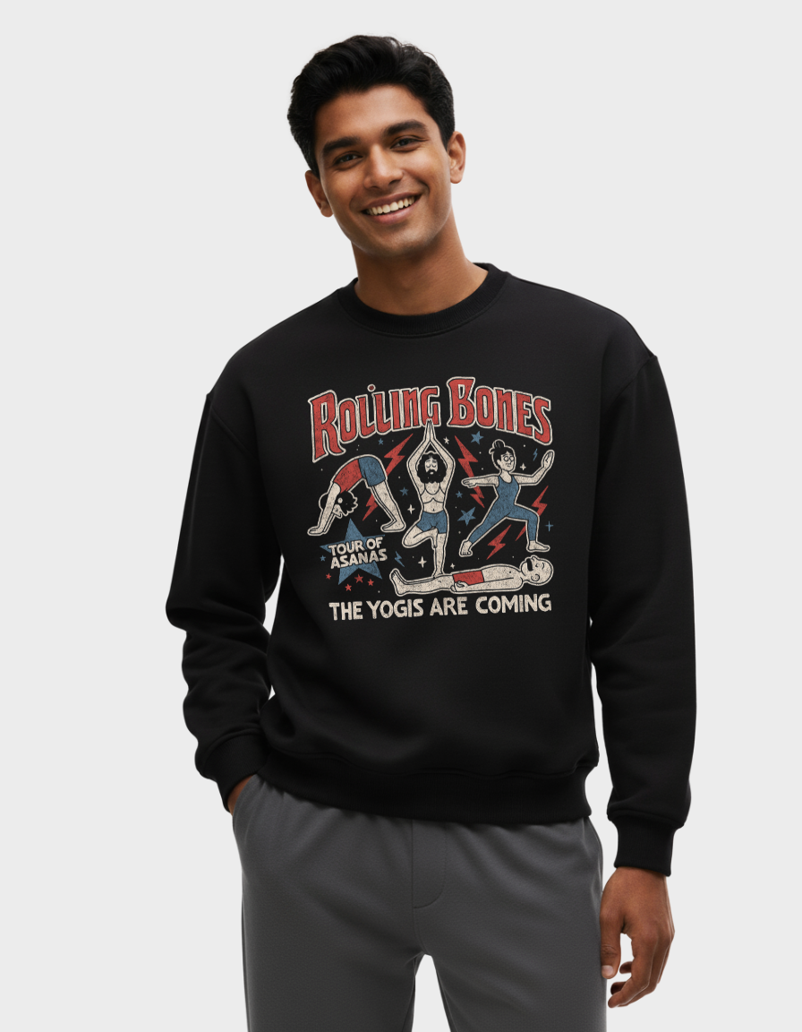Rolling Bones Unisex Brushed Fleece Graphic Sweatshirt