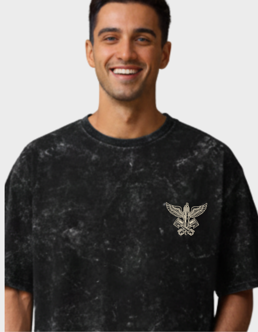 Kickstart Unisex Acid Washed Oversized Tee