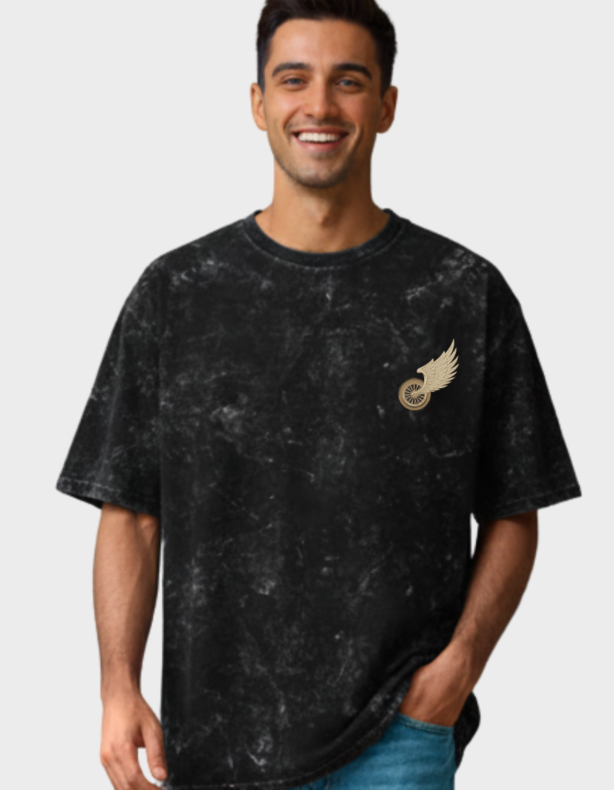 Full Throttle Unisex Acid Washed Oversized Tee