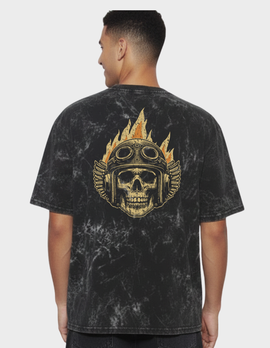 Blaze Rider Unisex Acid Washed Oversized Tee
