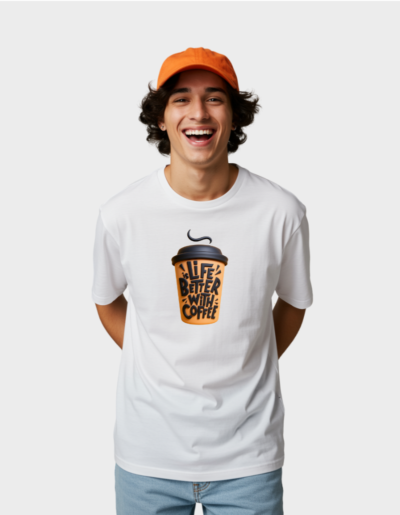 Better with Coffee Unisex Cotton Graphic Tshirt