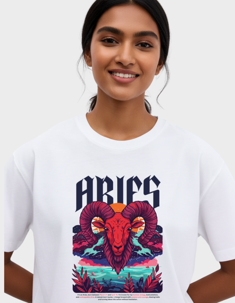 Aries Zodiac Unisex Oversized T-Shirt