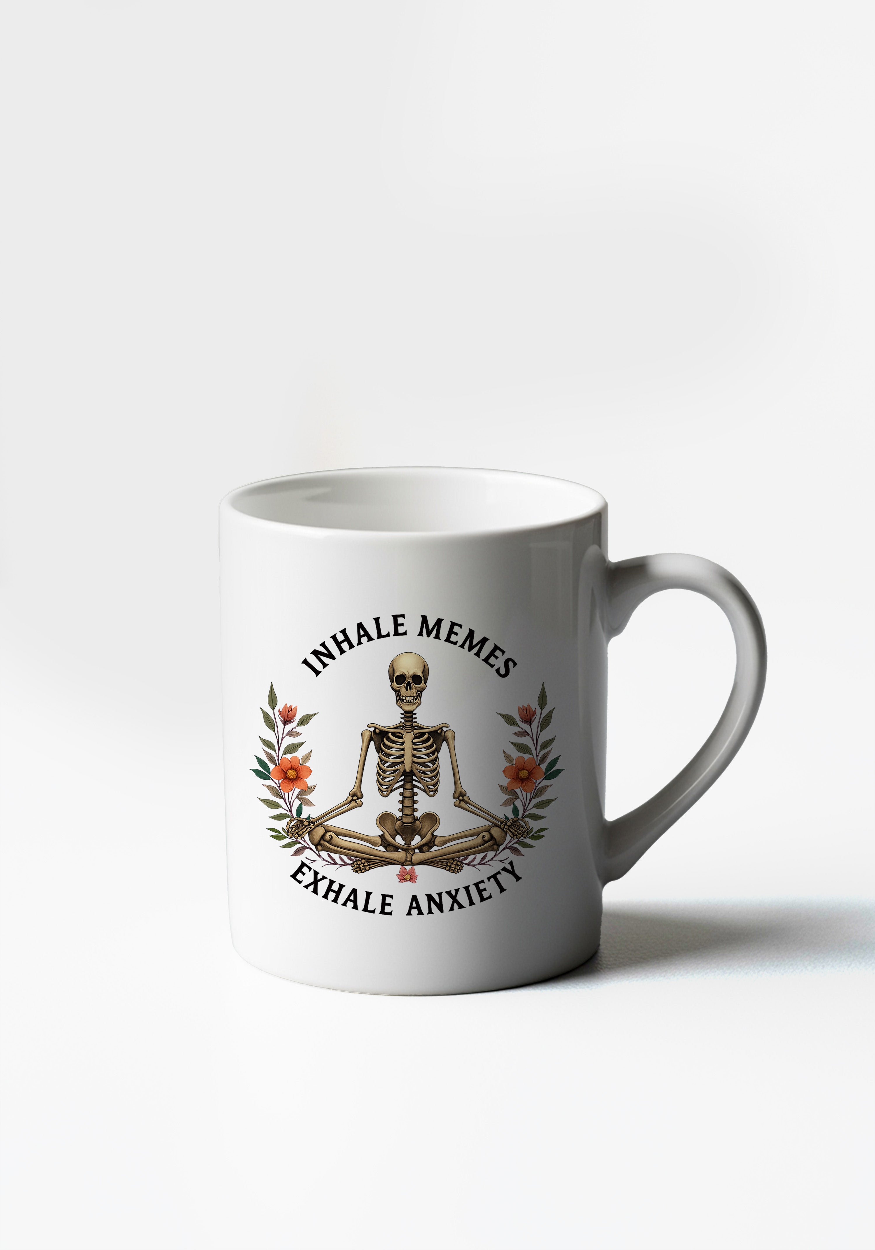 Inhale Exhale White Coffee Mug