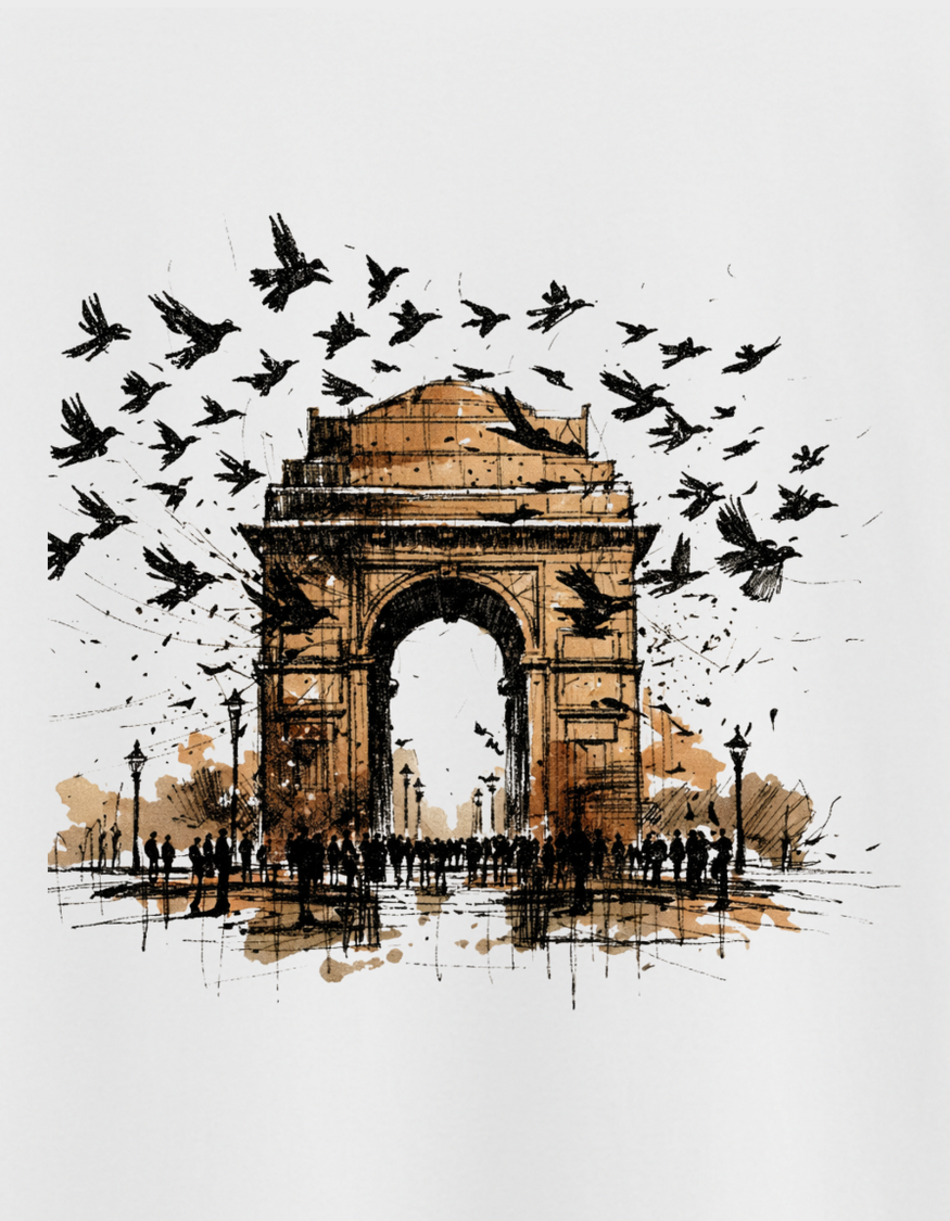 India Gate Unisex Classic Crew T-Shirt artwork