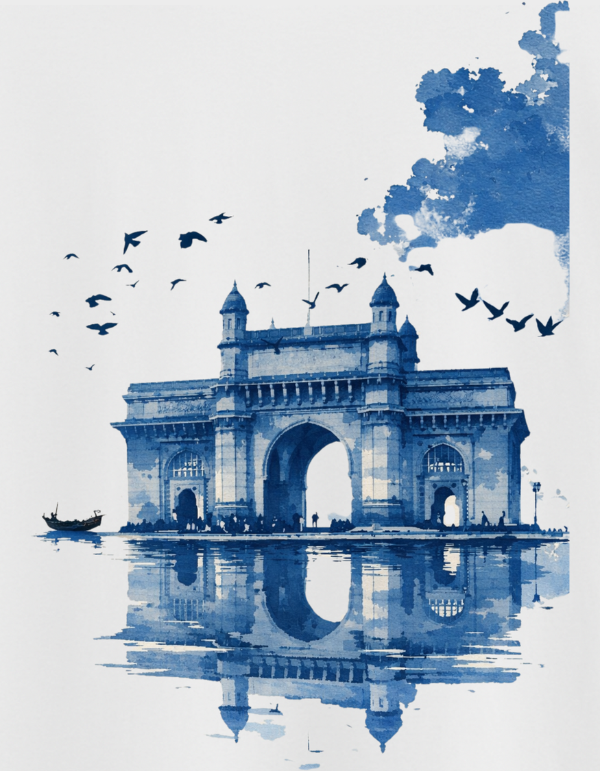 Gateway of India Unisex Classic Crew T-Shirt artwork