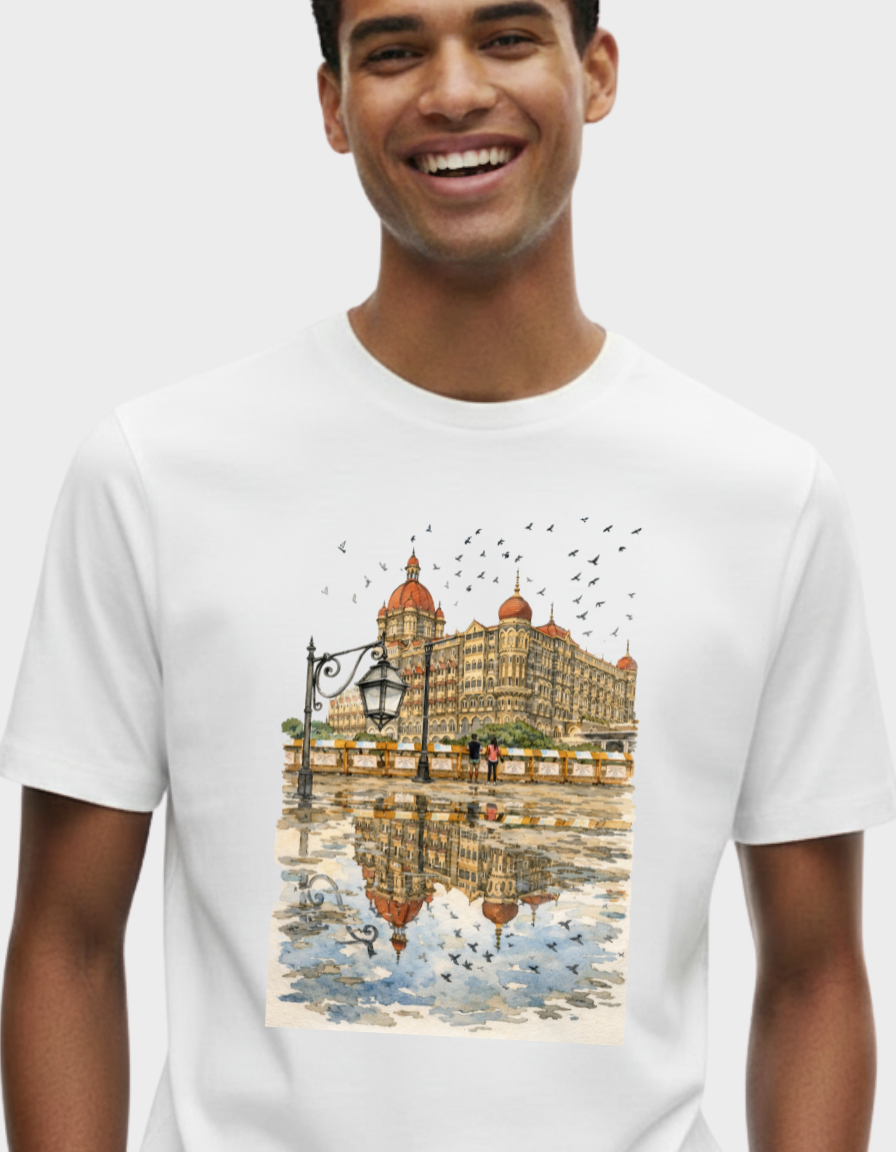 Mumbai Taj Art Unisex Classic Crew T-Shirt