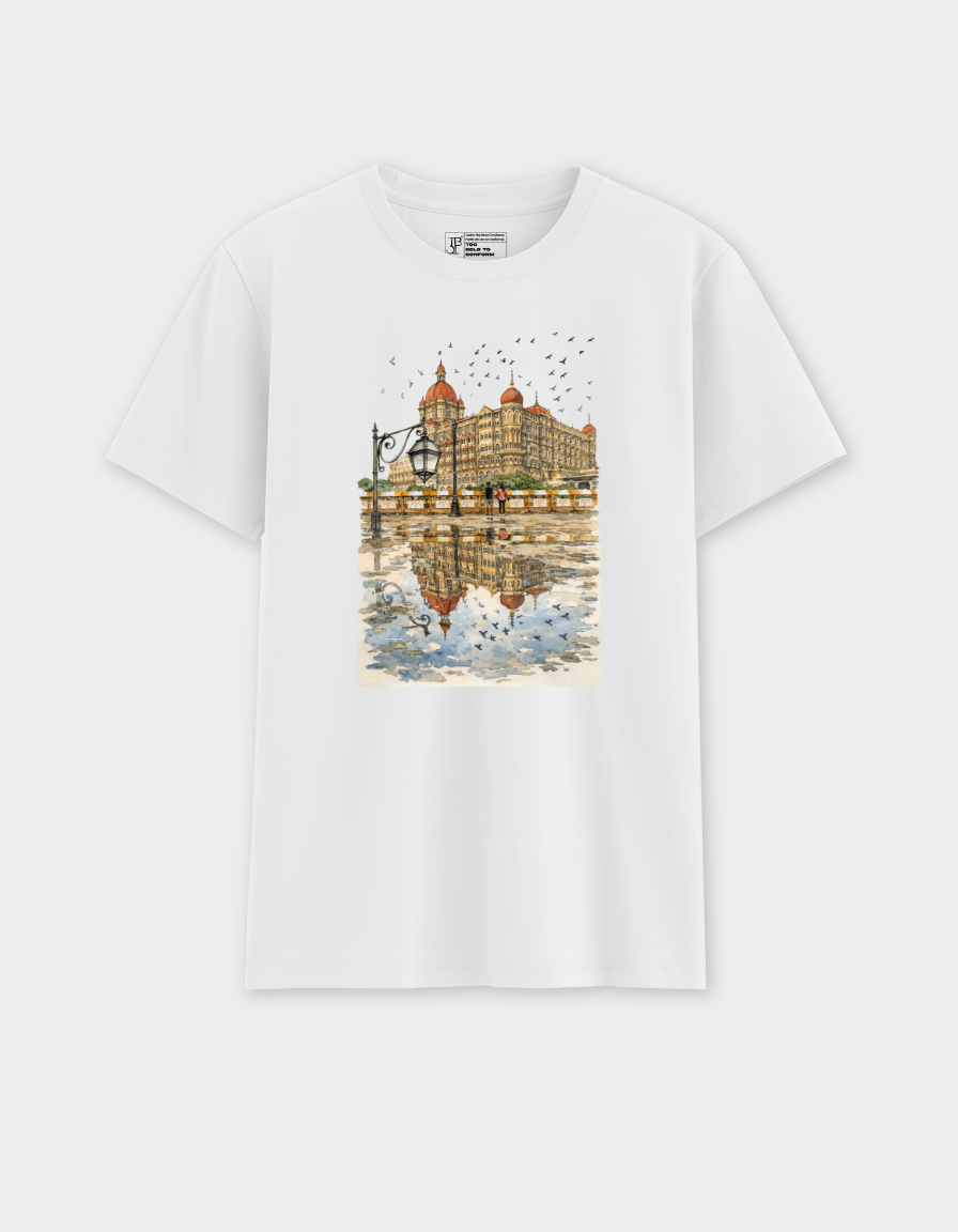 Mumbai Taj Art Unisex Classic Crew T-Shirt