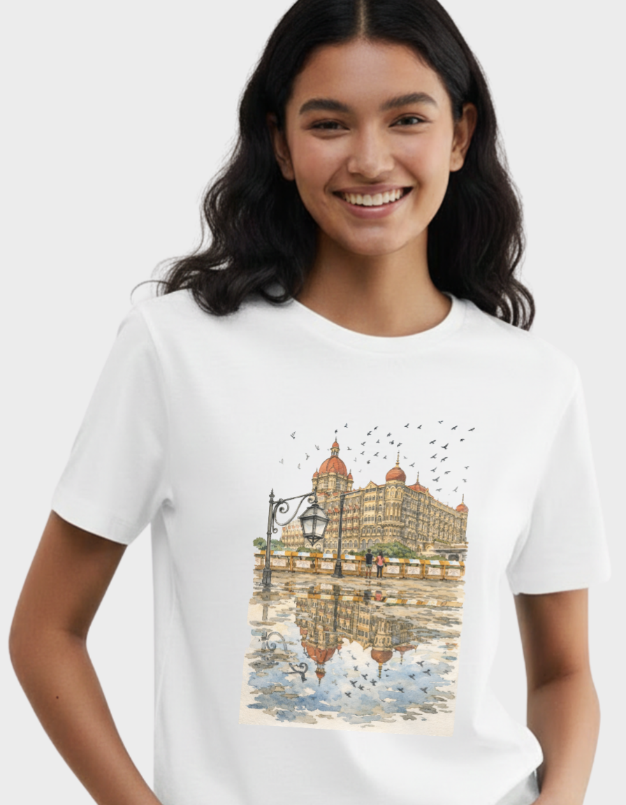 Mumbai Taj Art Unisex Classic Crew T-Shirt