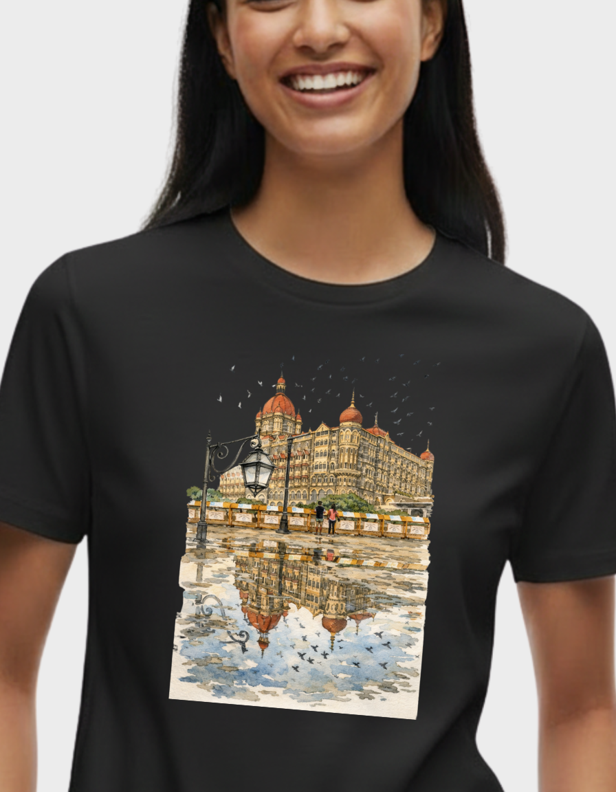 Mumbai Taj Art Unisex Classic Crew T-Shirt