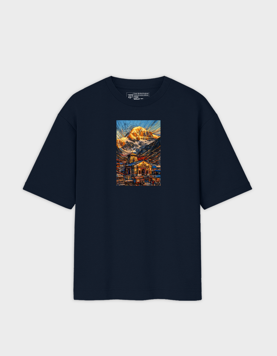 Himalayan Temple Art Unisex Oversized T-Shirt