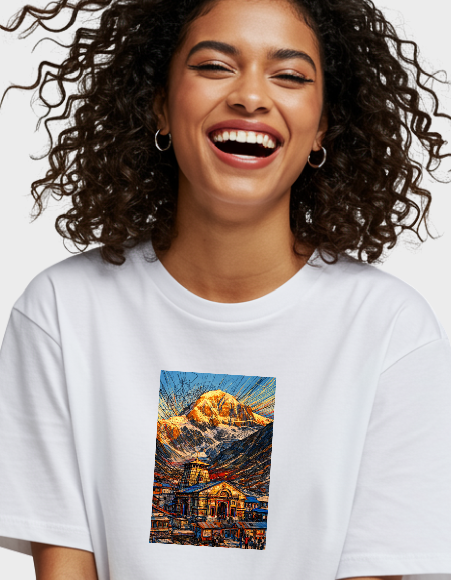 Himalayan Temple Art Unisex Oversized T-Shirt