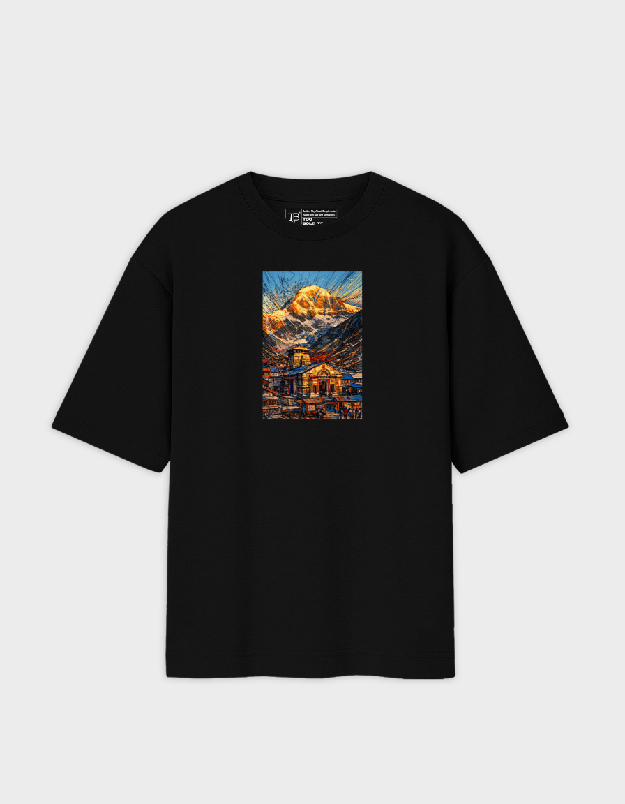 Himalayan Temple Art Unisex Oversized T-Shirt