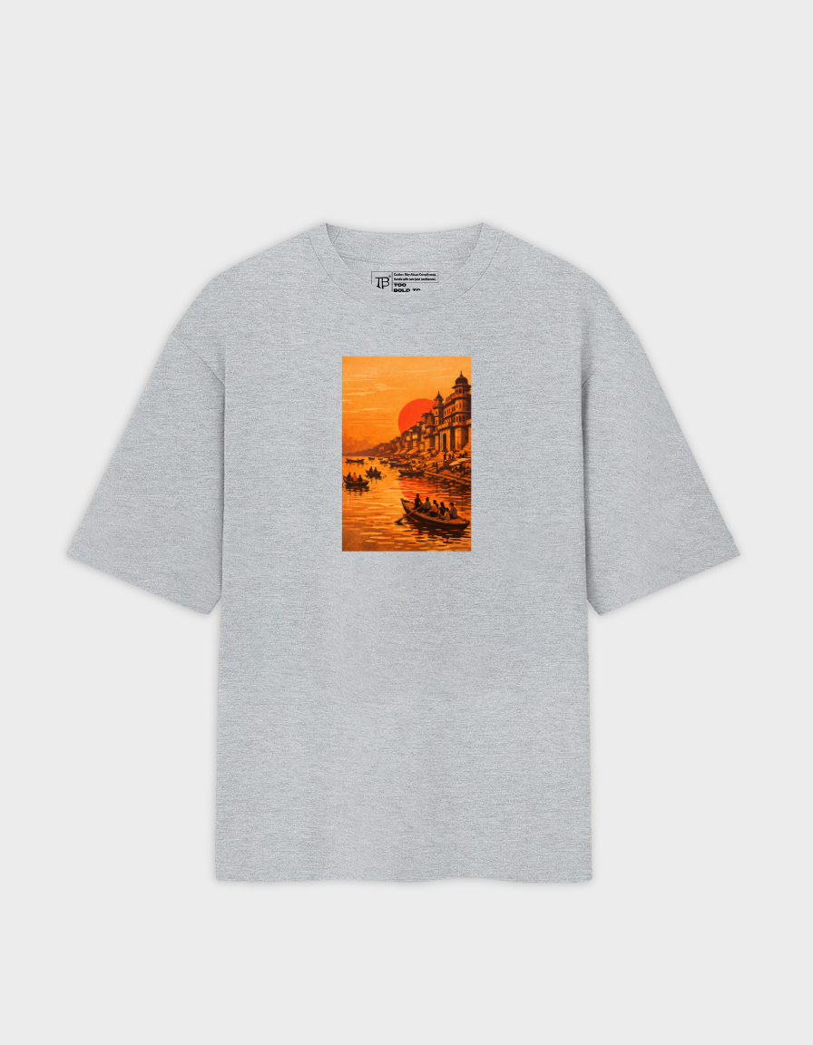 Varanasi Ghat -Unisex Oversized Standard T-Shirt