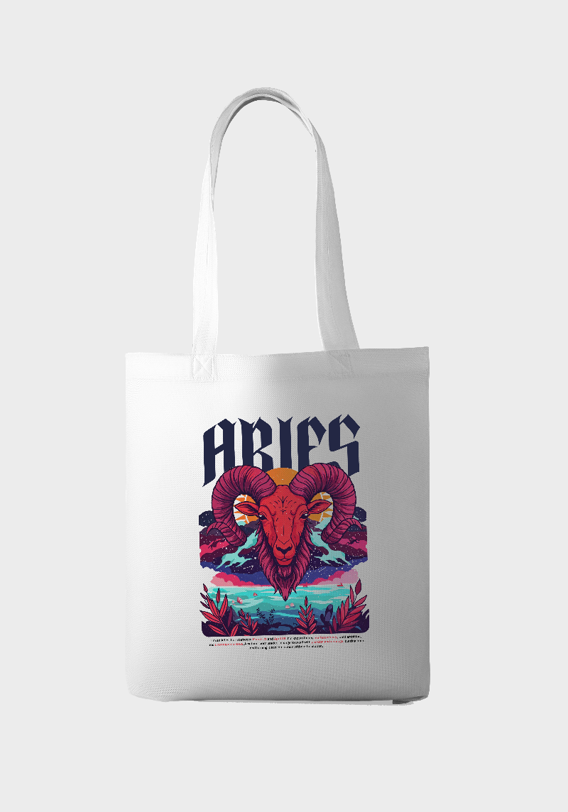 Aries Zodiac Tote Bag – Fearless, Passionate & Bold
